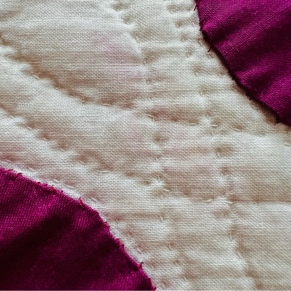 Vintage From 1970’s Handmade King Fan Quilt – 105” x 100”